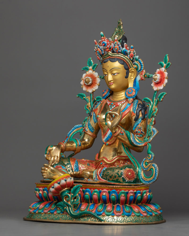 attractive-green-tara-sculpture