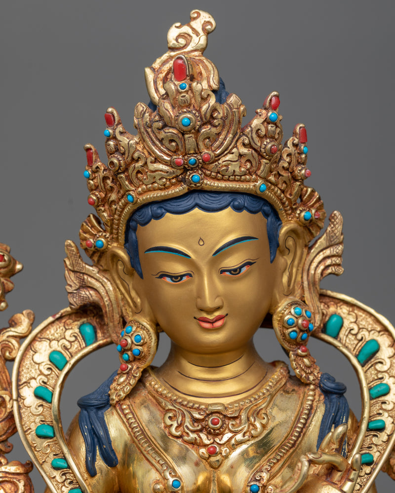 green-tara-copper gilt sculpture