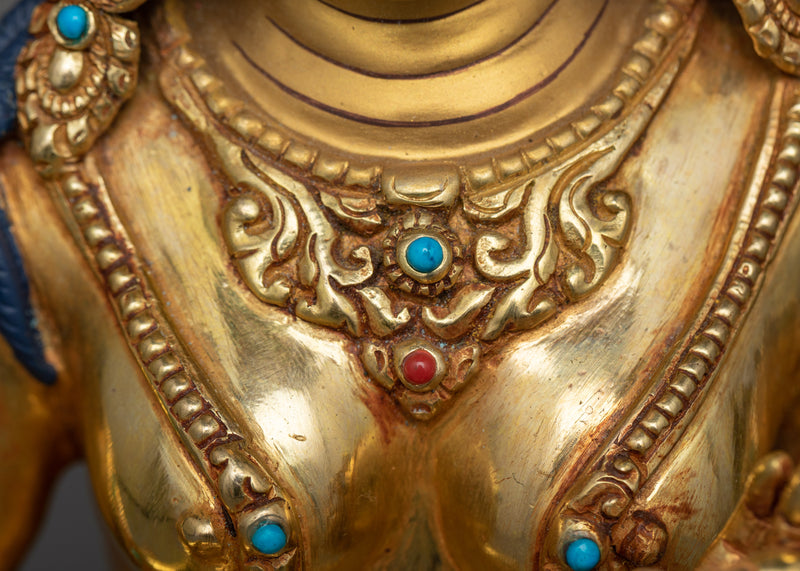 White Tara Gilt Copper Sculpture | The Embodiment of Grace and Healing