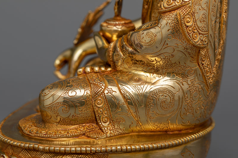 Sangay Menla Gilt Statue | The Medicine Buddha