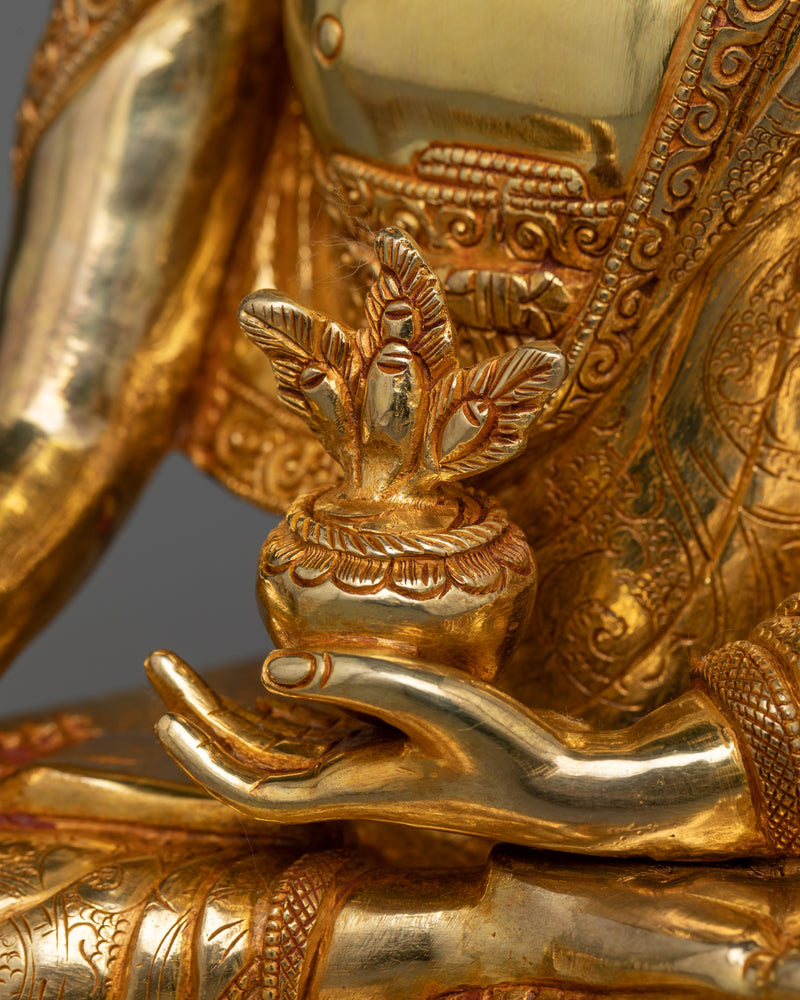 Sangay Menla Gilt Statue | The Medicine Buddha