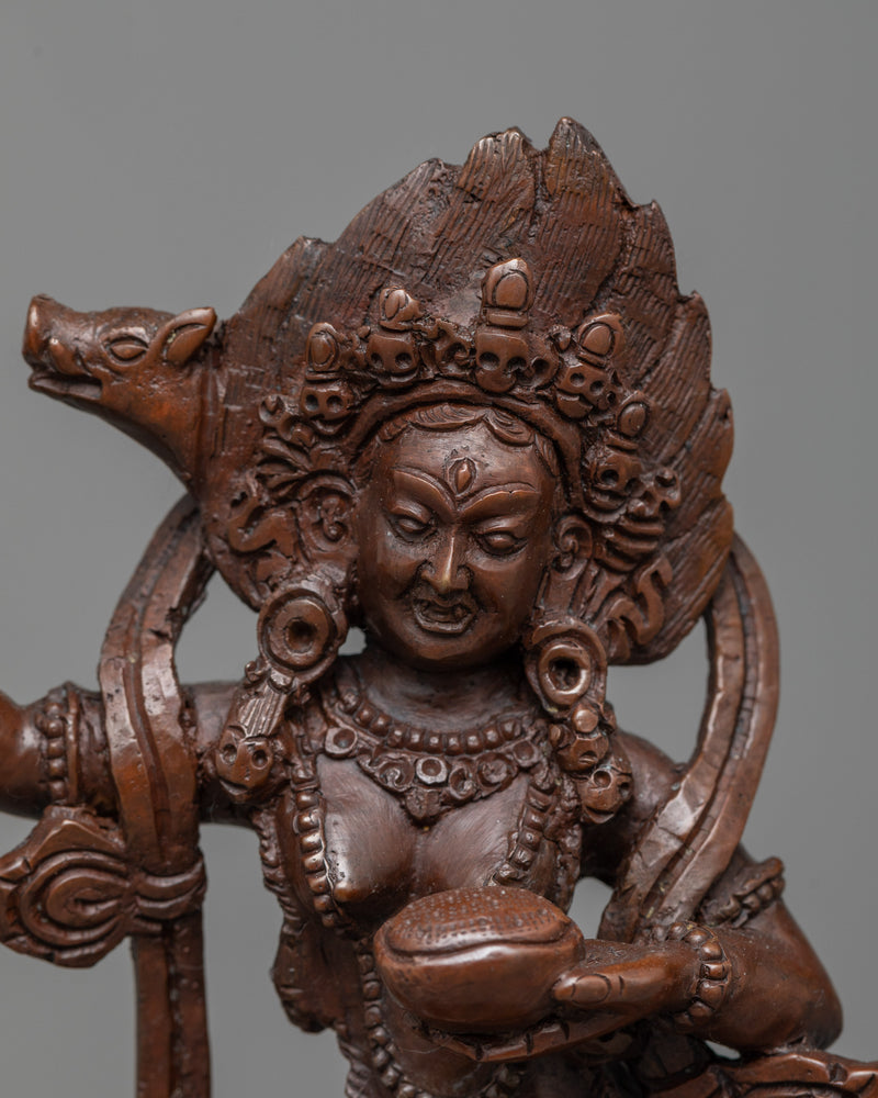 dorje-phagmo-oxidized sculpture