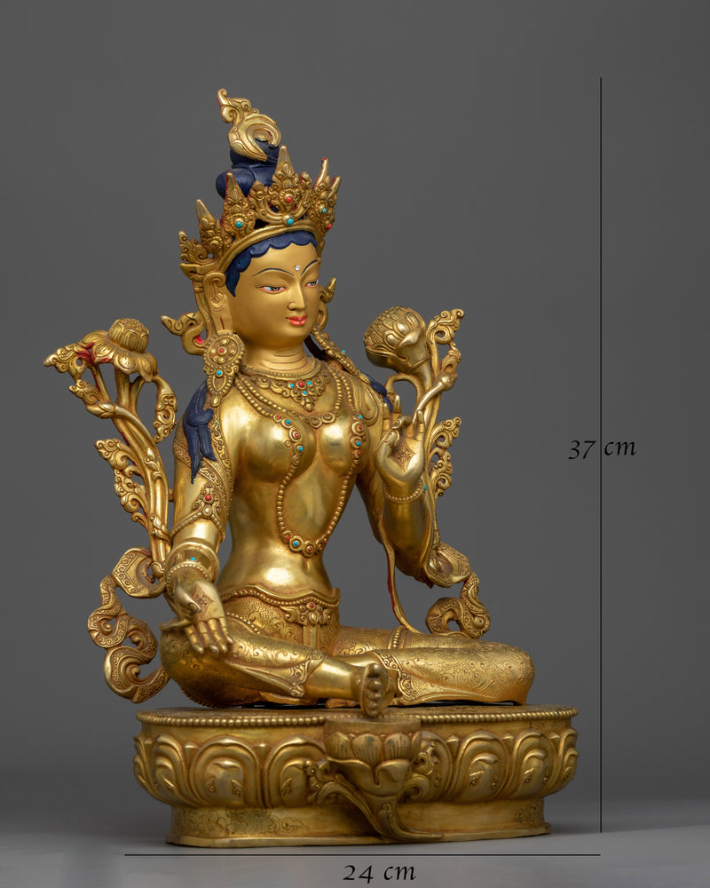 sculpture of green-tara