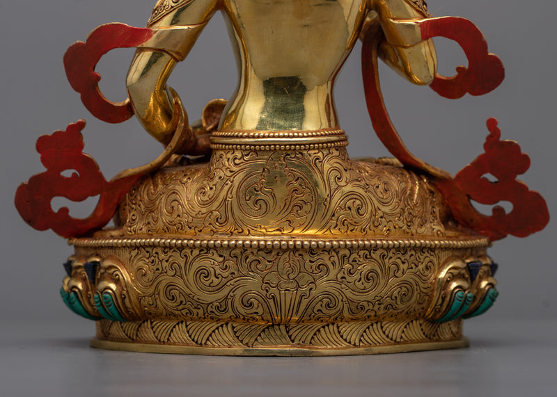 Divine Vajrasato Triple-Gilded Statue | Purity and Transformation Embodied