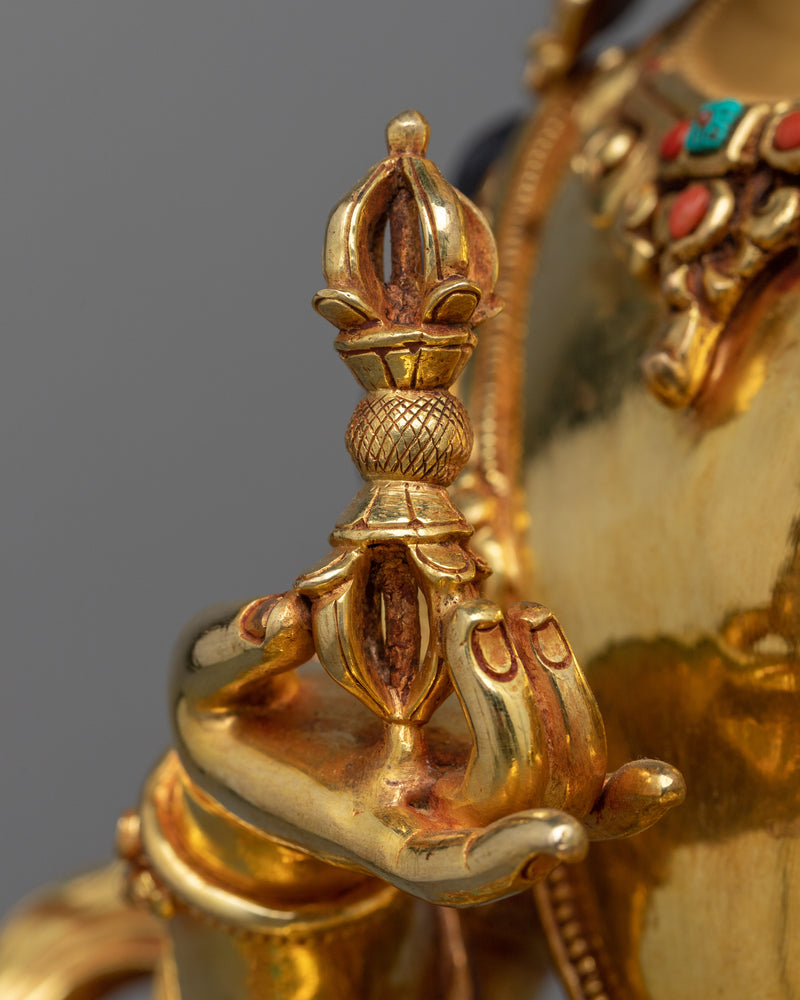 Exquisite Triple-Layered Gold Gilded Vajrasatto Statue | A Masterpiece of Spiritual Art