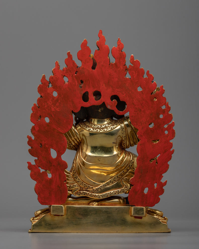 Divine Bernagchen Mahakala Sculpture | Triple-Layered 24K Gold Gilded Protector