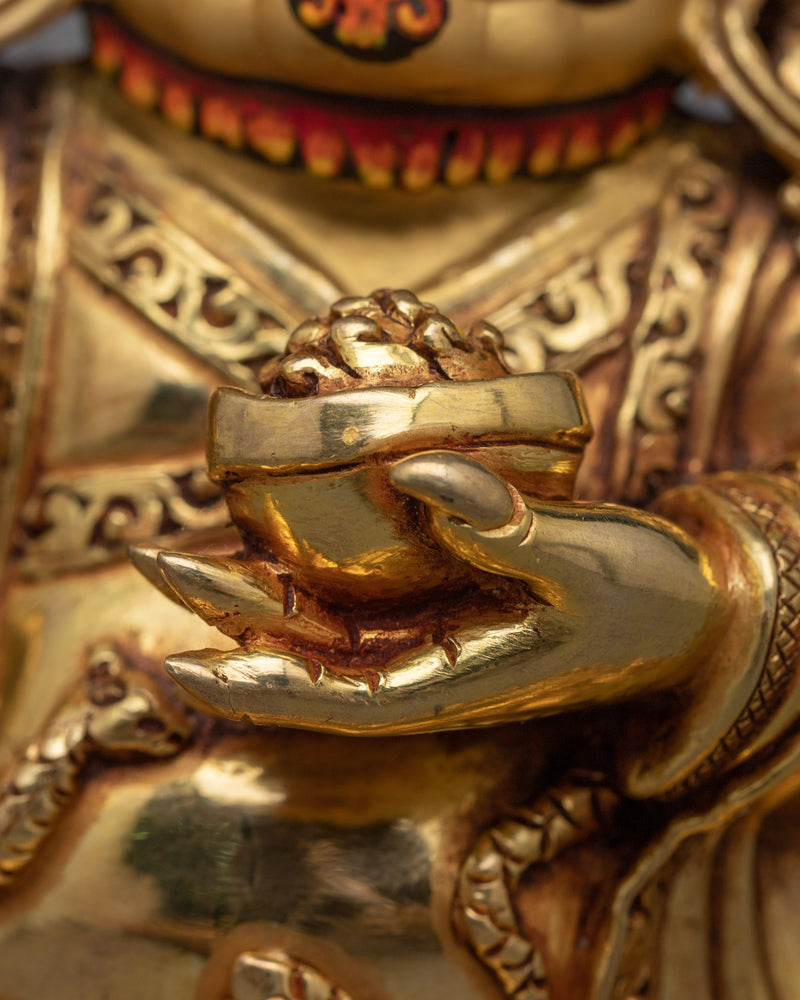 Divine Bernagchen Mahakala Sculpture | Triple-Layered 24K Gold Gilded Protector