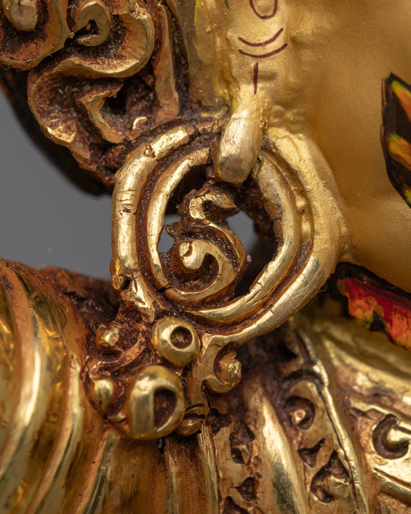 Divine Bernagchen Mahakala Sculpture | Triple-Layered 24K Gold Gilded Protector