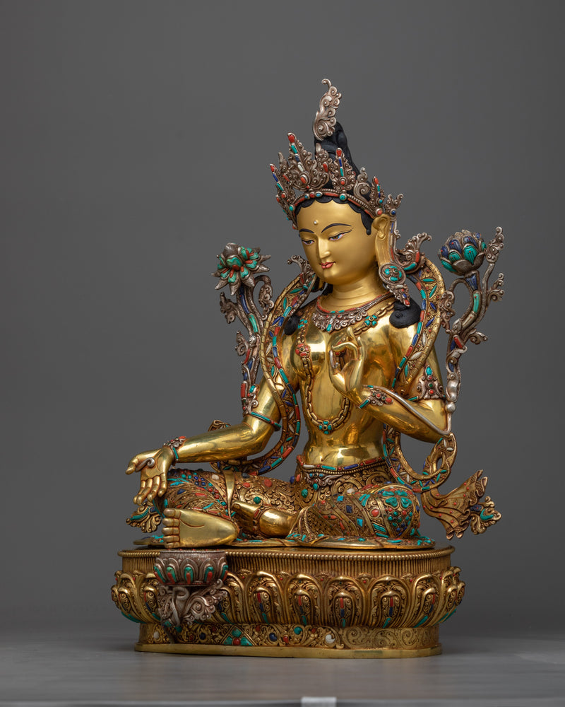 spiritual statue of green-tara