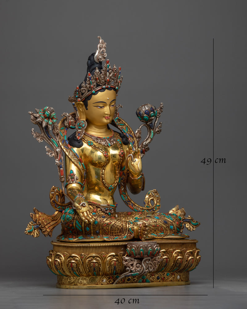 spiritual statue of green-tara