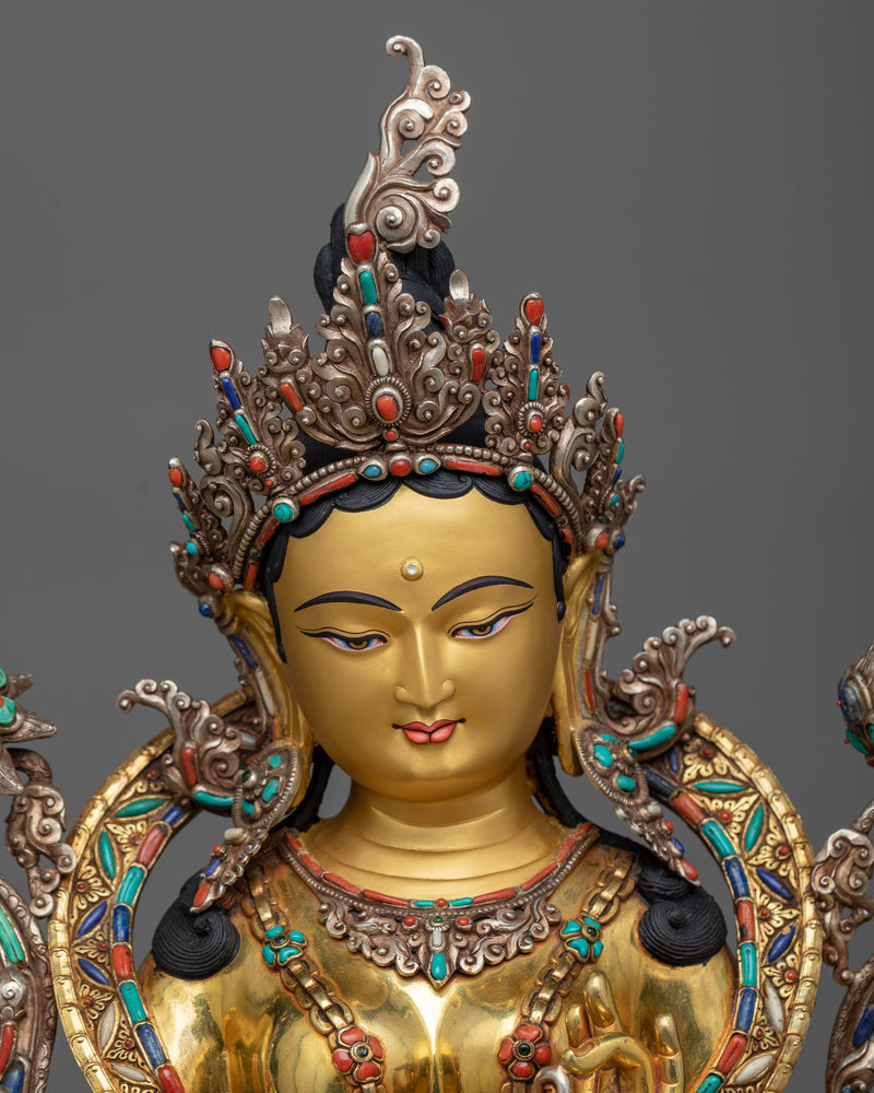 spiritual statue of green-tara