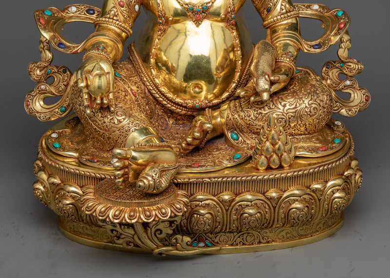 Dzambhala Spiritual Sculpture | Triple-Layered Gold Majesty