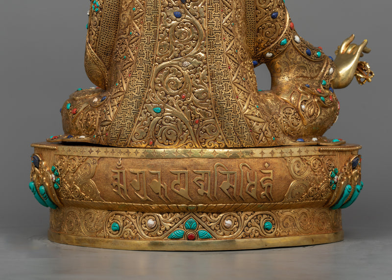 Guru Rinpoche Padmakara Statue in Triple Gold Resplendence | Himalayan Art