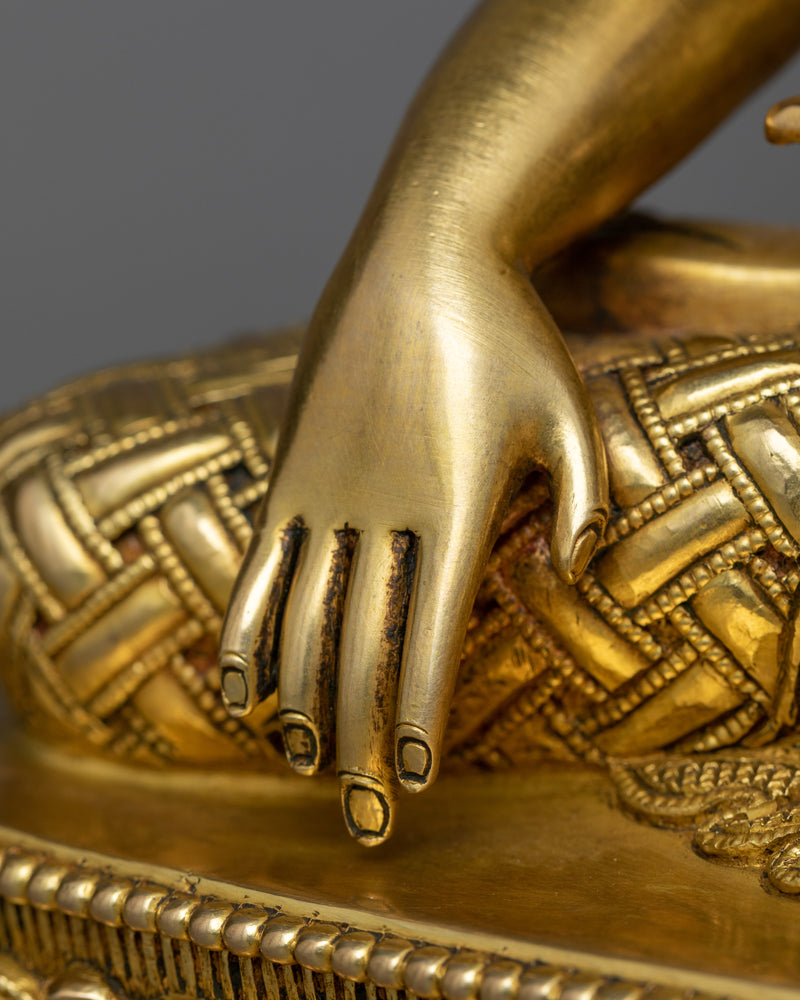 Historical Buddha Gold Gilded Sculpture | Beacon of Peace and Wisdom