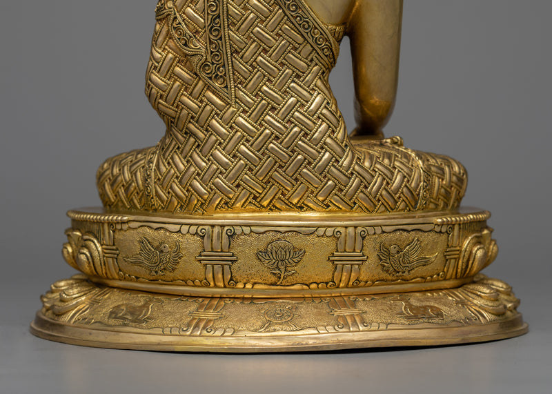 Historical Buddha Gold Gilded Sculpture | Beacon of Peace and Wisdom