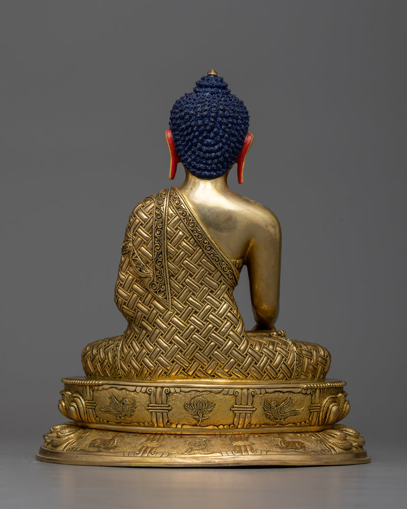 Historical Buddha Gold Gilded Sculpture | Beacon of Peace and Wisdom