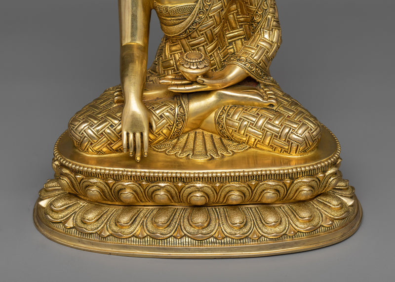 Historical Buddha Gold Gilded Sculpture | Beacon of Peace and Wisdom