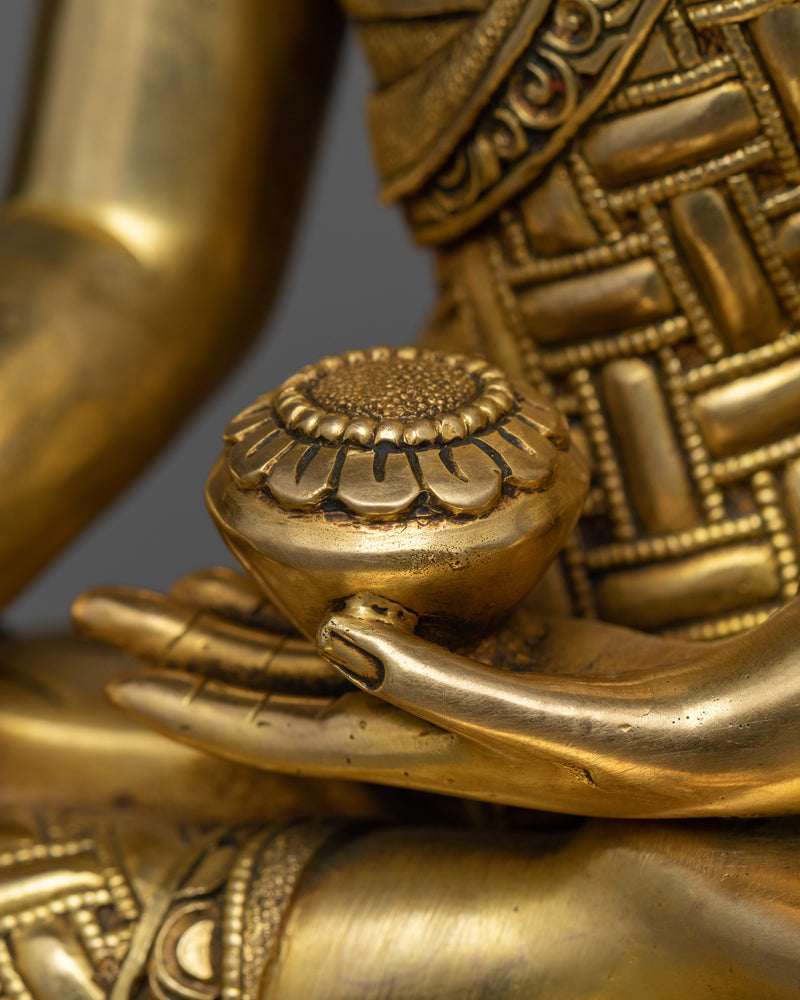 Historical Buddha Gold Gilded Sculpture | Beacon of Peace and Wisdom