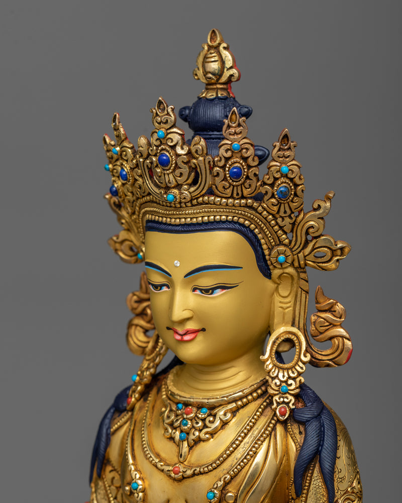 Eternal Bodhisattva Amitayus Sculpture | Fountain of Limitless Life