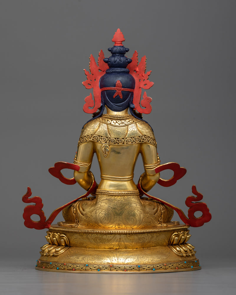 Eternal Bodhisattva Amitayus Sculpture | Fountain of Limitless Life