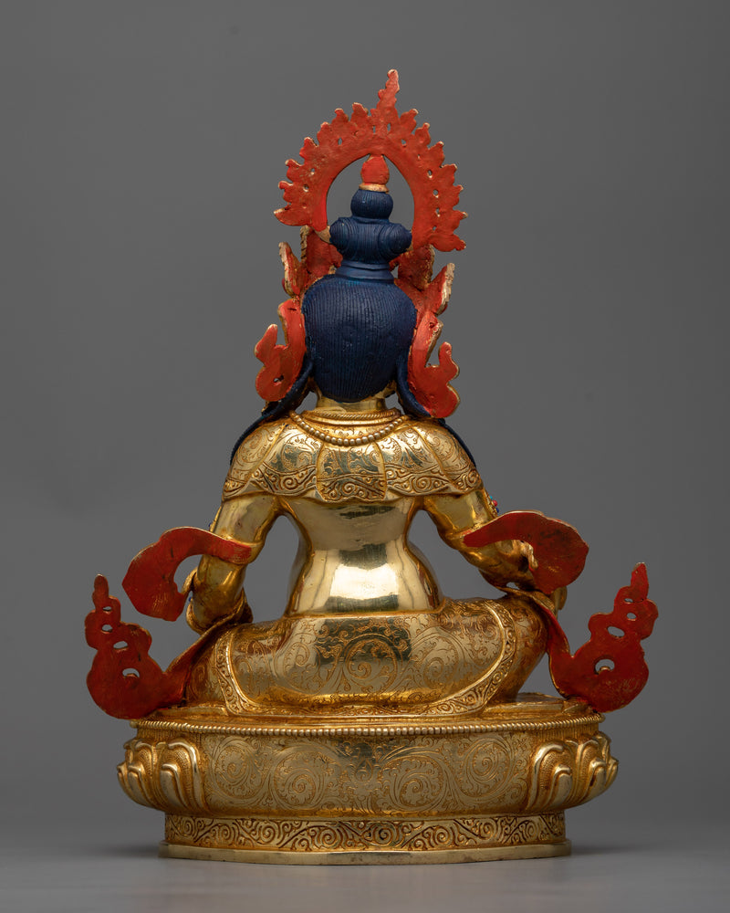 Yellow Dzambhala Copper Sculpture | Buddhist Deity of Wealth and Prosperity