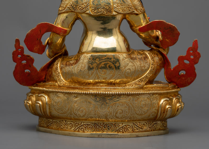 Yellow Dzambhala Copper Sculpture | Buddhist Deity of Wealth and Prosperity