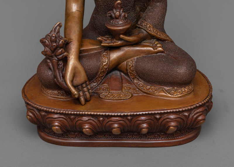 Medicine Buddha Oxidized Copper Idol | Healing Touch of Bhaisajyaguru