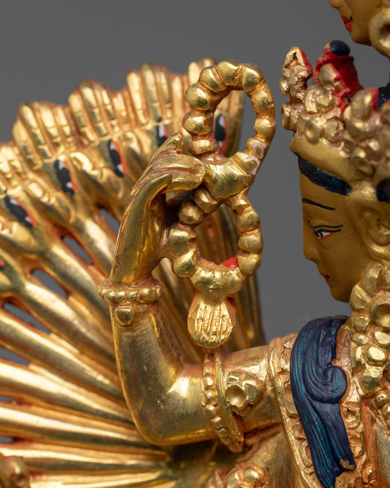 1000-Armed Lokeshvara Gold-Gilded Sculpture | Infinite Compassion