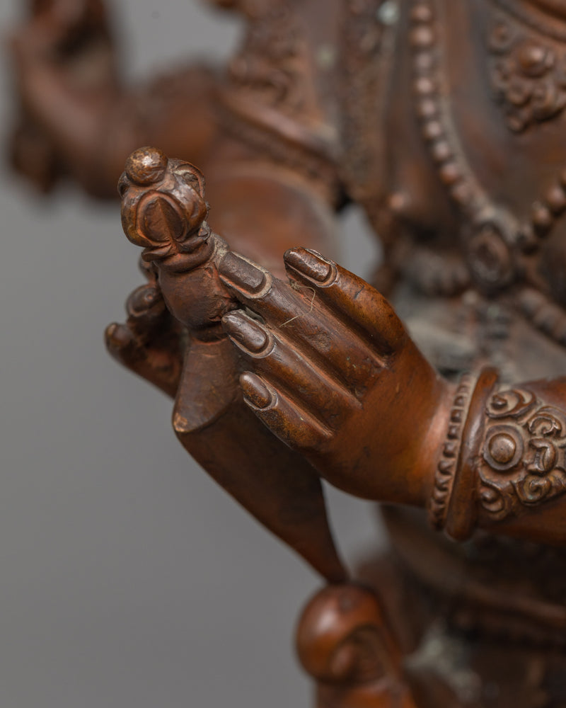 Wrathful Vajrakilaya in Oxidized Copper | Divine Ferocity of Mahakala