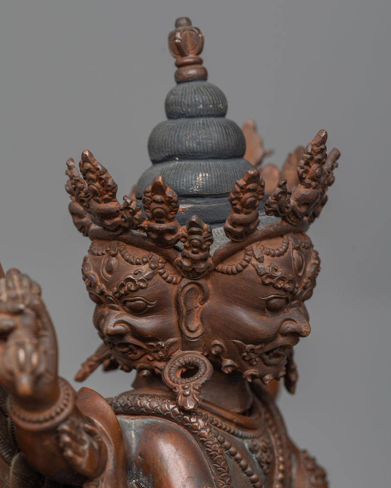 Wrathful Vajrakilaya in Oxidized Copper | Divine Ferocity of Mahakala