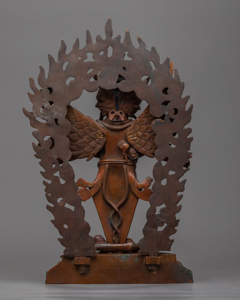 Wrathful Vajrakilaya in Oxidized Copper | Divine Ferocity of Mahakala