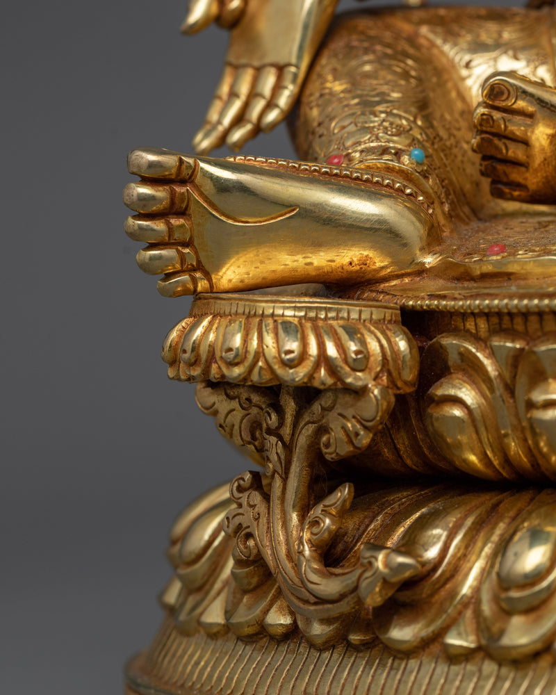 Mother Green Tara in Gold Gilt Sculpture | Luminous Compassion