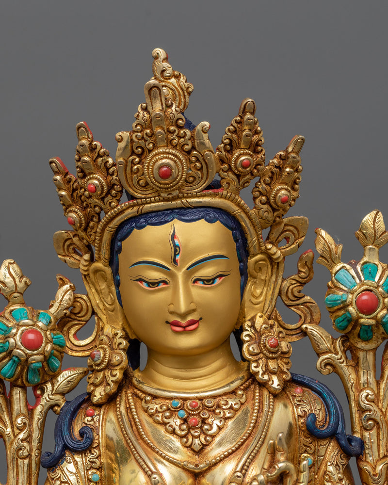 mother white-tara gilt sculpture