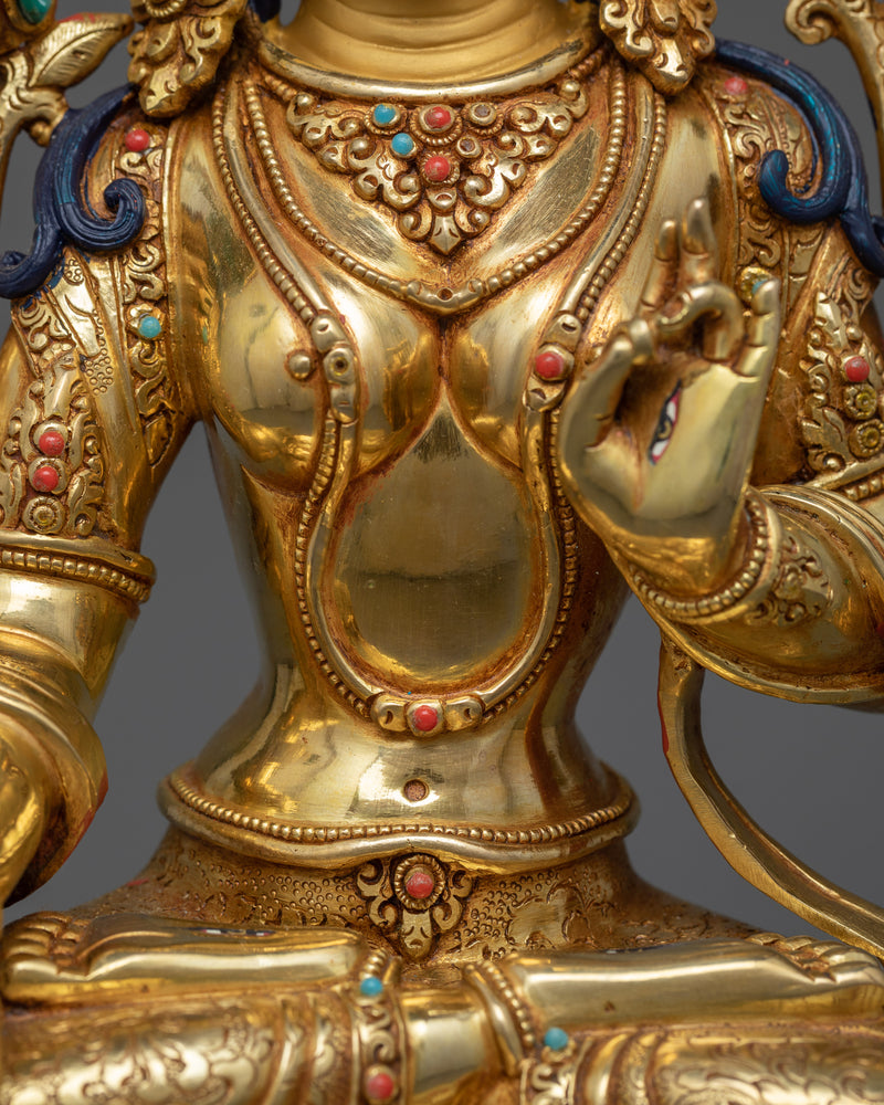 Mother White Tara Gilt Sculpture | Beacon of Healing and Serenity