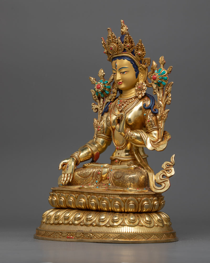 mother white-tara gilt sculpture