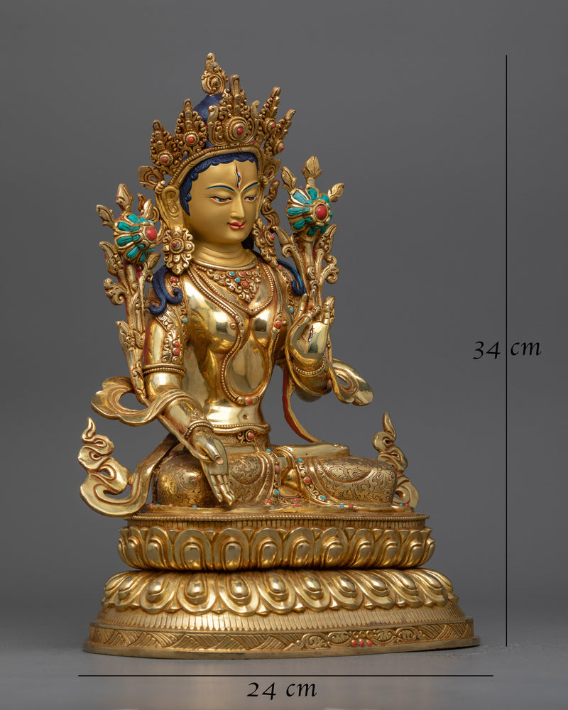 mother white-tara gilt sculpture