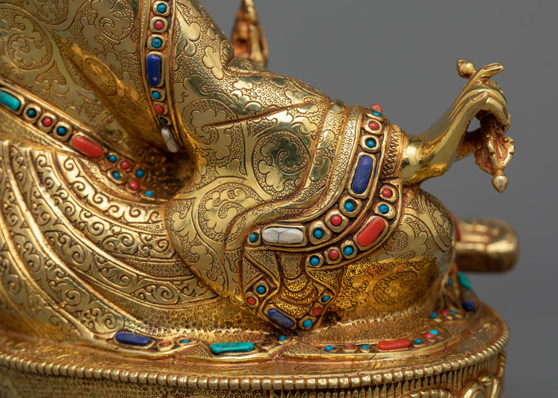 Statue of Padmasambhava in 24K Gold Gilded Glory | Emanation of Enlightenment