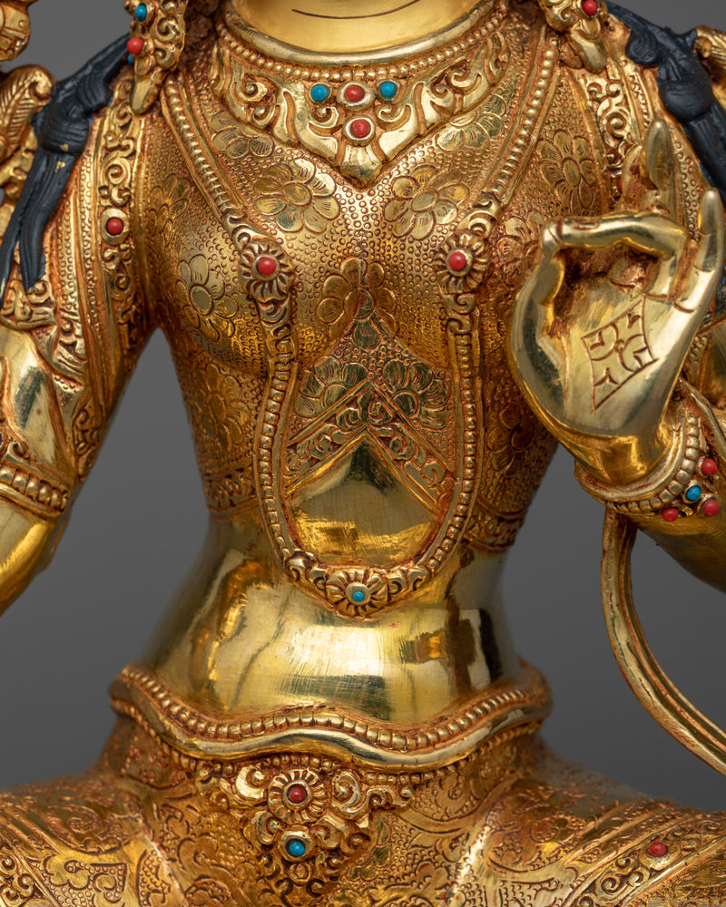 Statue of Bodhisattva Green Tara | Divine Compassion Unveiled