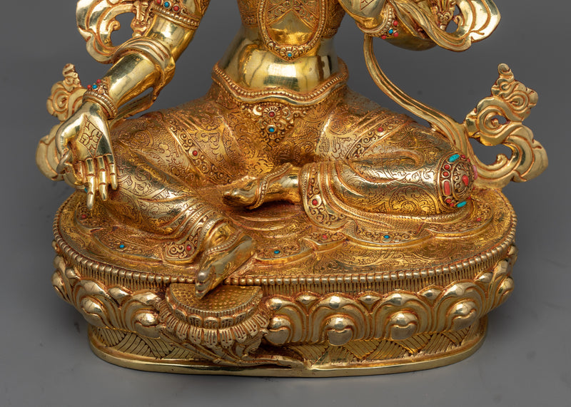 Statue of Bodhisattva Green Tara | Divine Compassion Unveiled