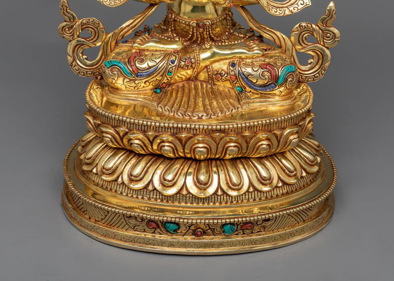 Tikshna-Manjushri Statue | 24K Gold Gilded Grandeur