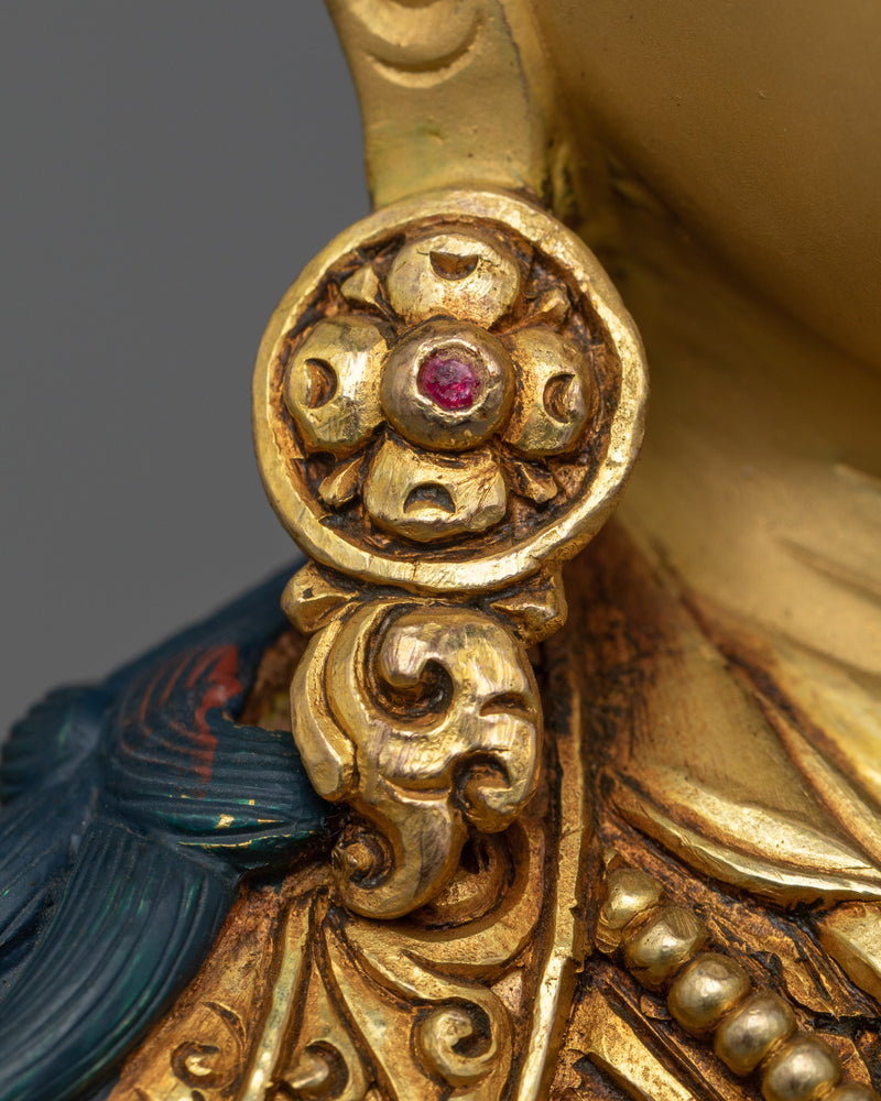 Sculpture of Guru Rinpoche | Sanctum of Wisdom | 24k Gold Gilded