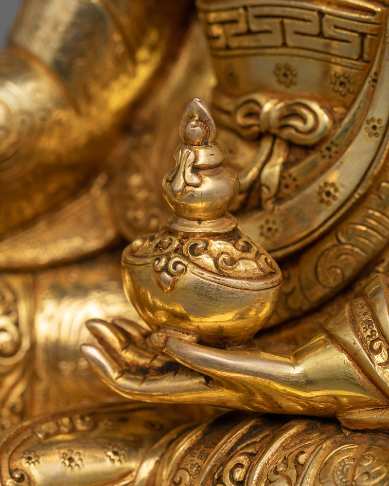 Sculpture of Guru Rinpoche | Sanctum of Wisdom | 24k Gold Gilded