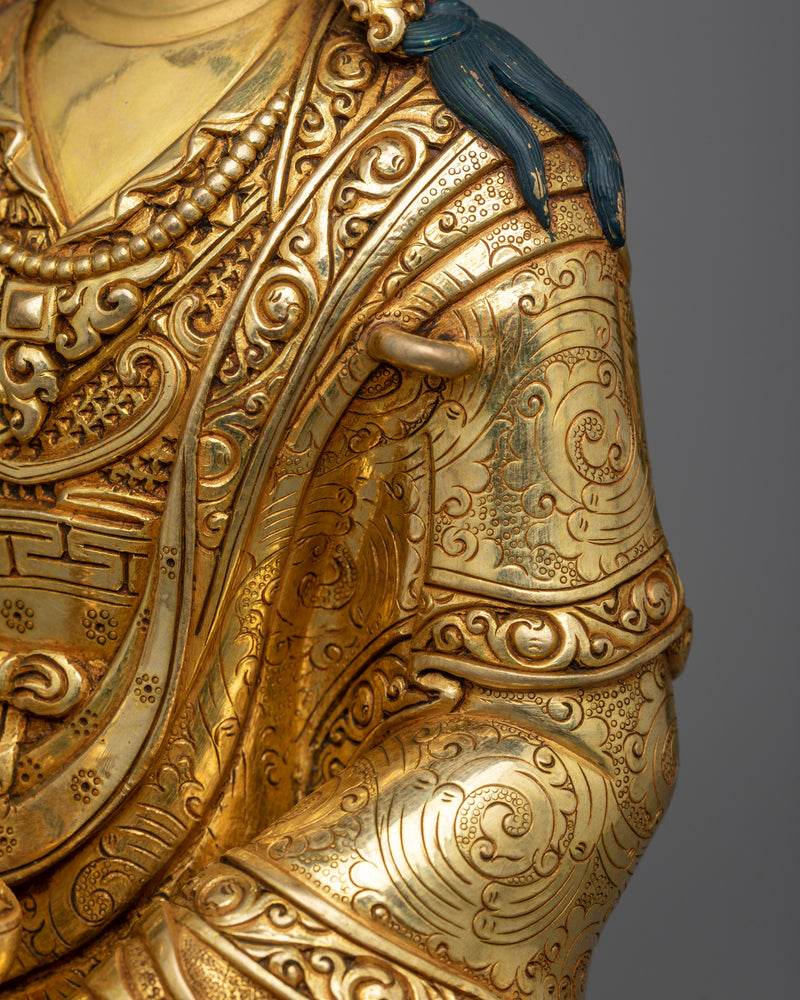 Sculpture of Guru Rinpoche | Sanctum of Wisdom | 24k Gold Gilded