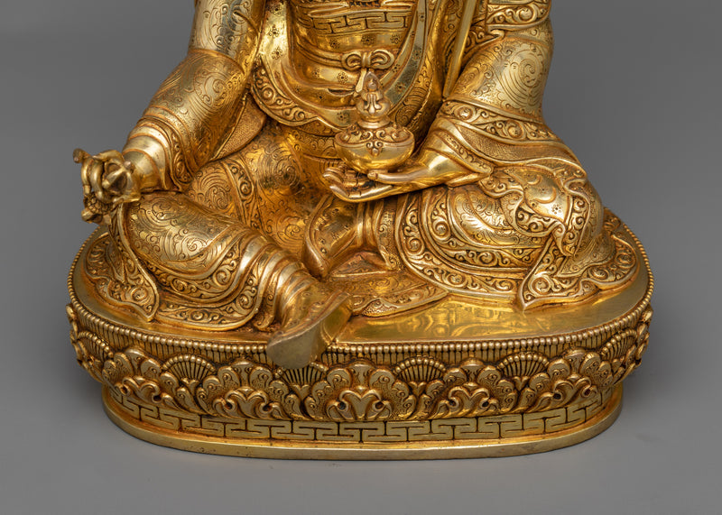 Sculpture of Guru Rinpoche | Sanctum of Wisdom | 24k Gold Gilded