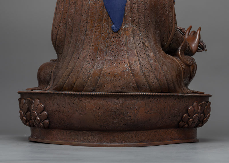 Guru Rinpoche in Oxidized Copper Sculpture | Monumental Presence of Spiritual Master