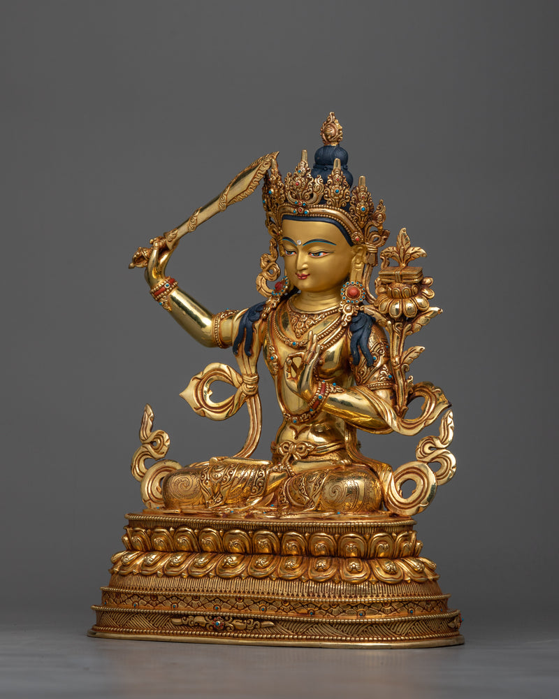 manjushri-bodhisattva copper sculpture