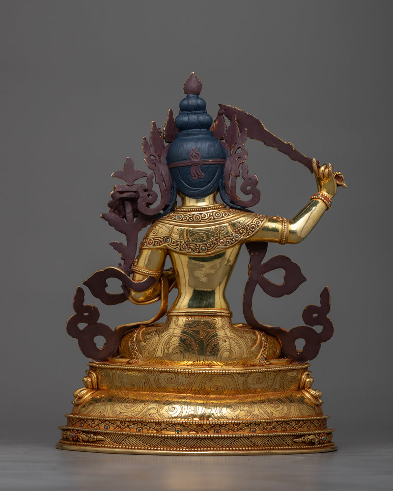 Manjushri Bodhisattva Copper Sculpture Majesty | Traditional Artwork