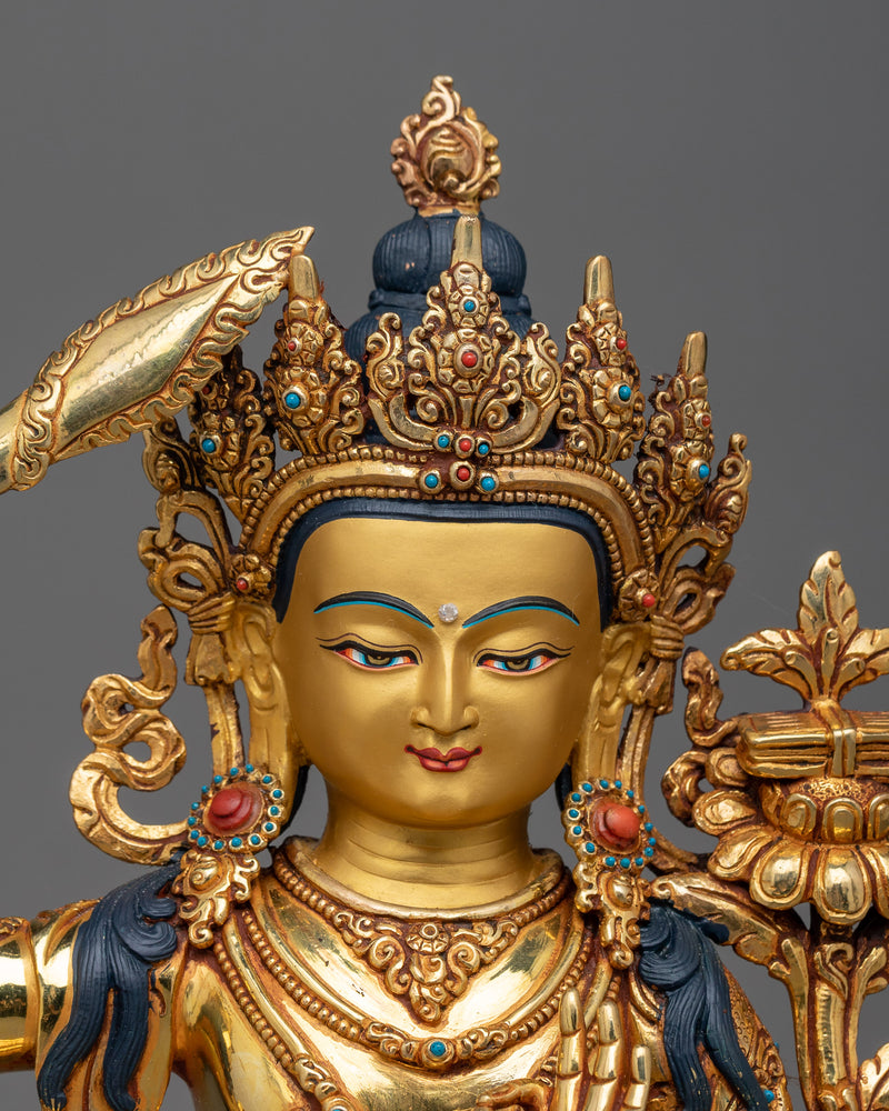 manjushri-bodhisattva copper sculpture