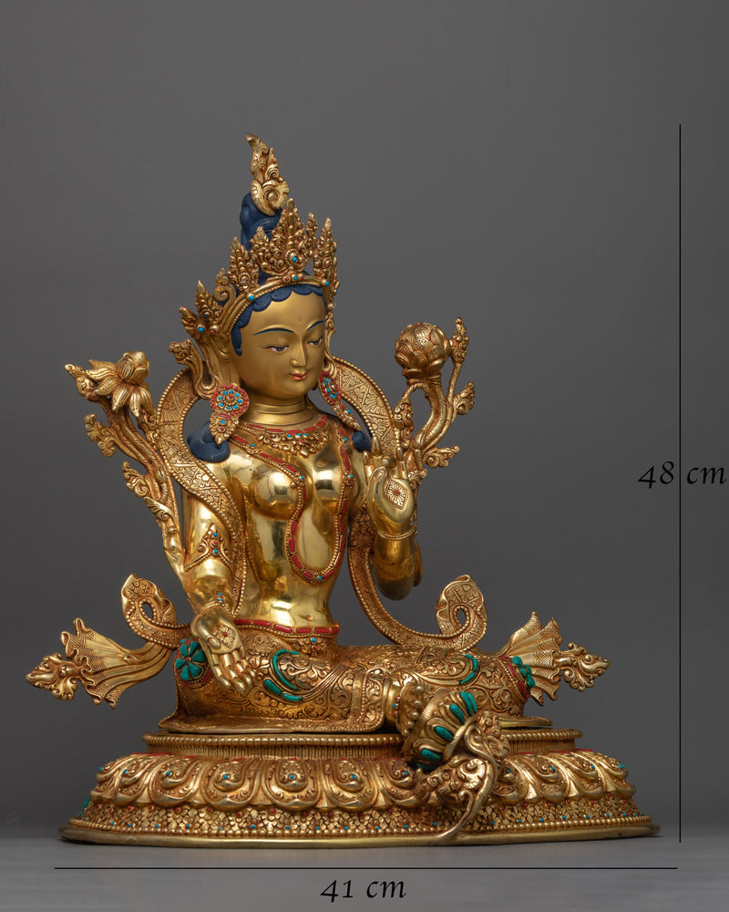 mother green tara beautiful sculpture