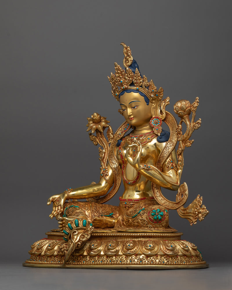 mother green tara beautiful sculpture